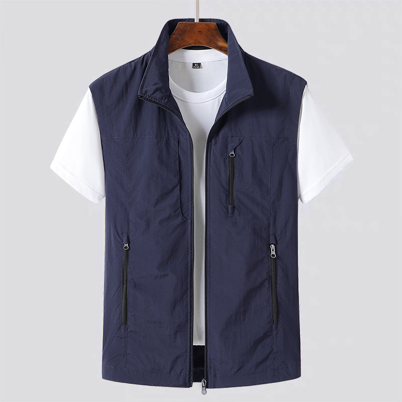 Men's Polyester Lightweight Gilet for Summer Outdoor Casual Wear
