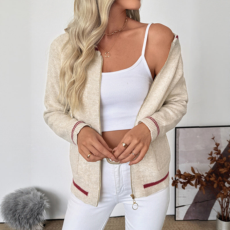 Women’s Zip-Up Knit Cardigan