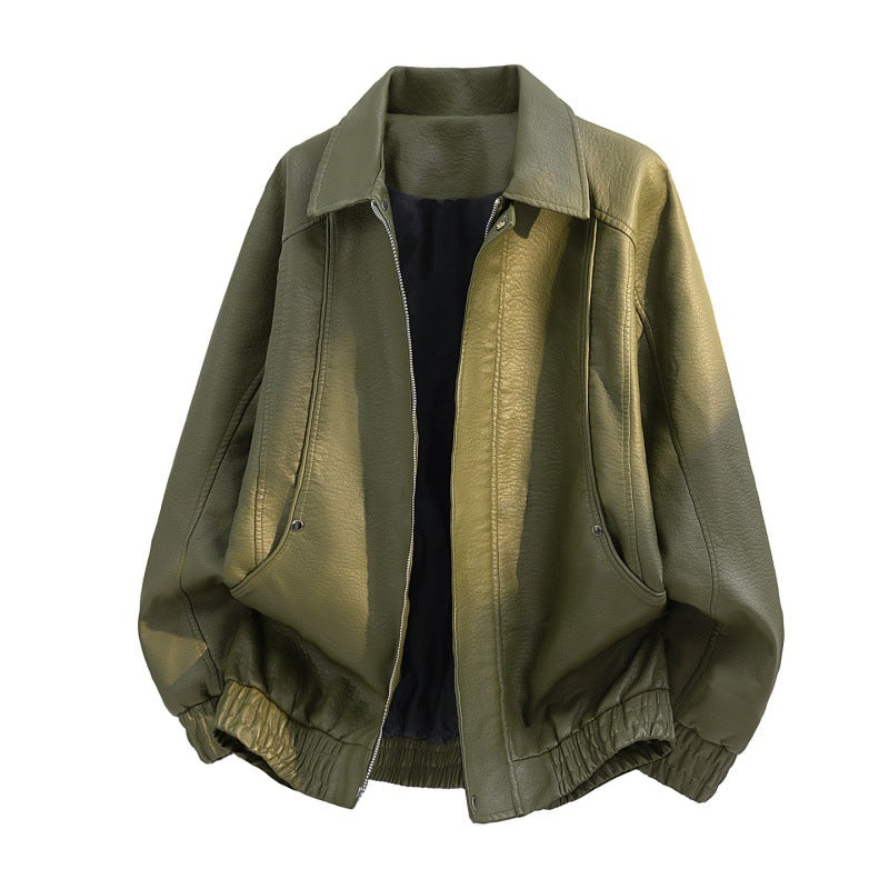 Blouson décontracté pour femme en similicuir