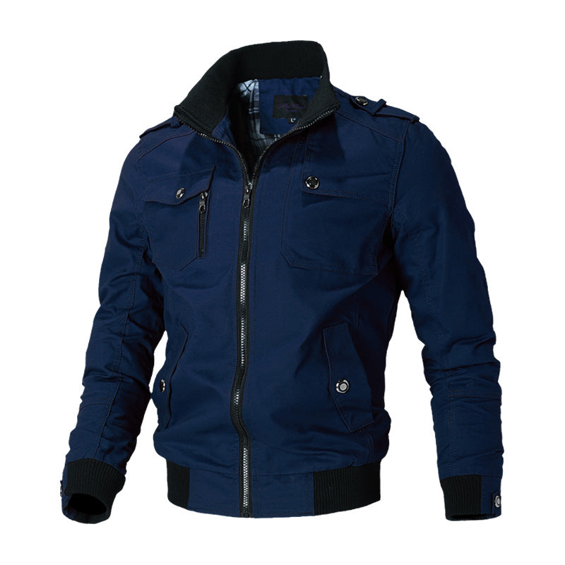 Blouson bomber décontracté pour homme avec design à poches multiples