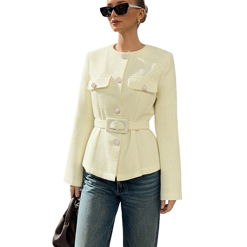 Women’s Belted Textured Jacket