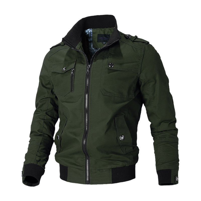 Blouson bomber décontracté pour homme avec design à poches multiples