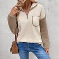 Polaire teddy pour femme à col montant zippé quart de tour