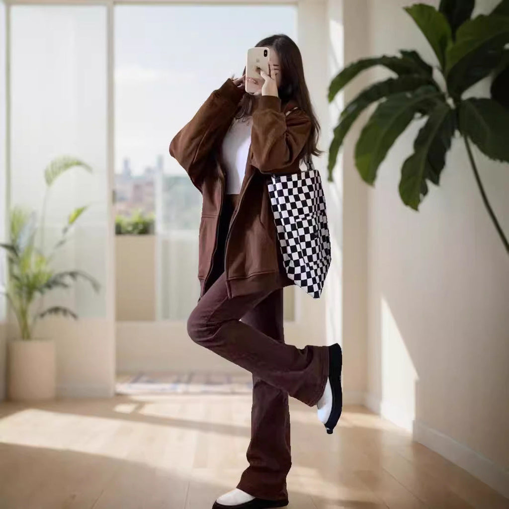 Women’s Zip-Up Hoodie with Drawstring Hood