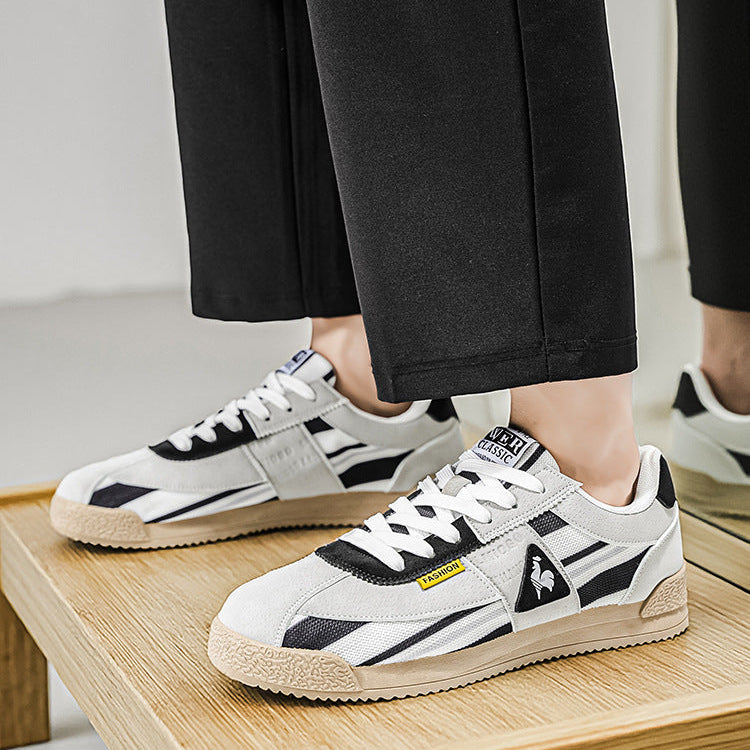Baskets rétro basses pour homme avec empiècements contrastants