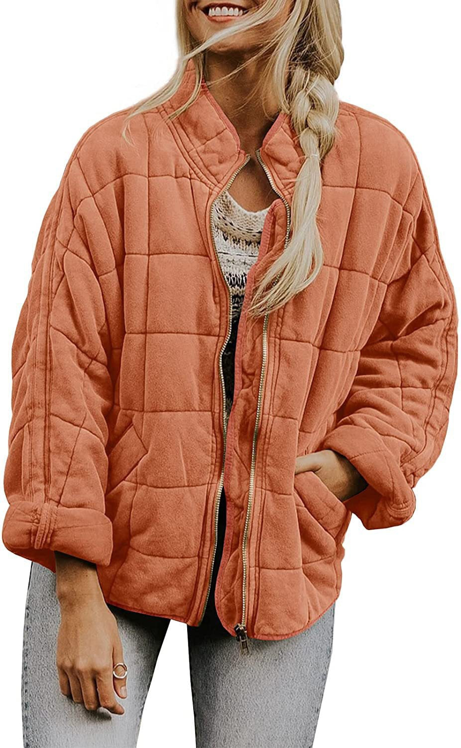 Veste matelassée zippée pour femme avec col montant