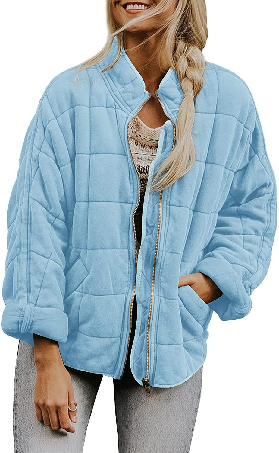 Veste matelassée zippée pour femme avec col montant