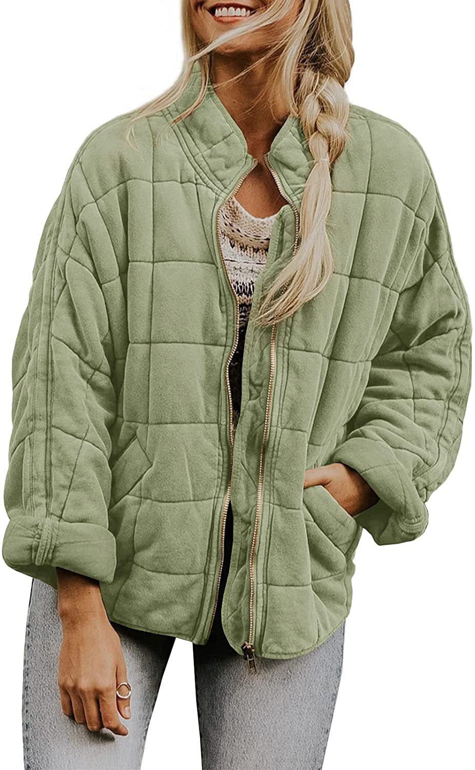 Veste matelassée zippée pour femme avec col montant
