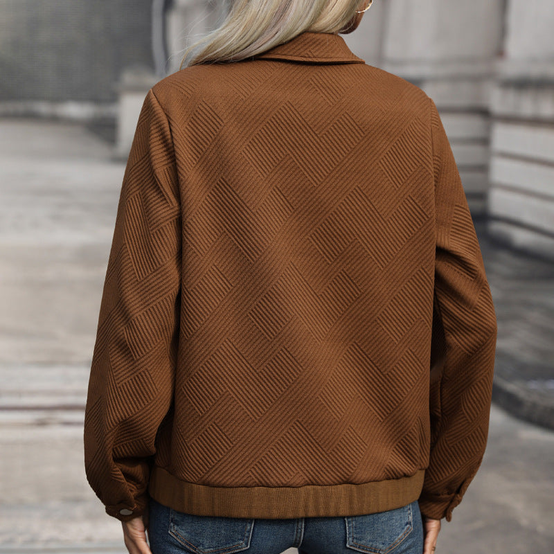 Veste texturée zippée pour femme