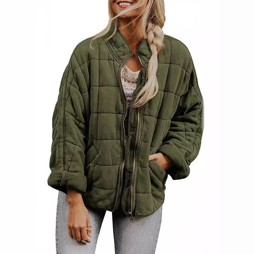 Veste matelassée zippée pour femme avec col montant