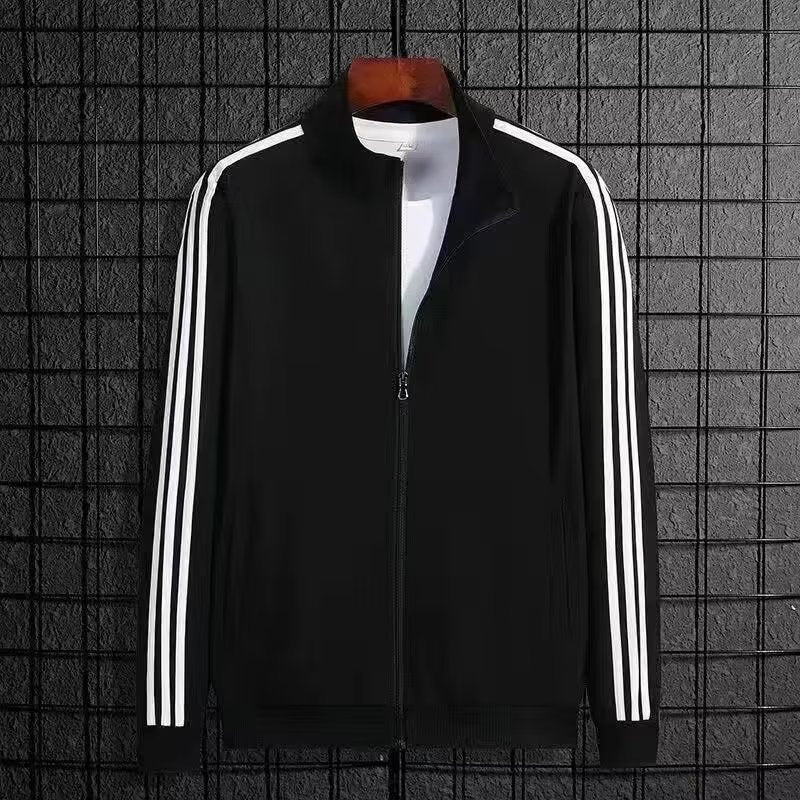 Ensemble de survêtement zippé rayé pour homme