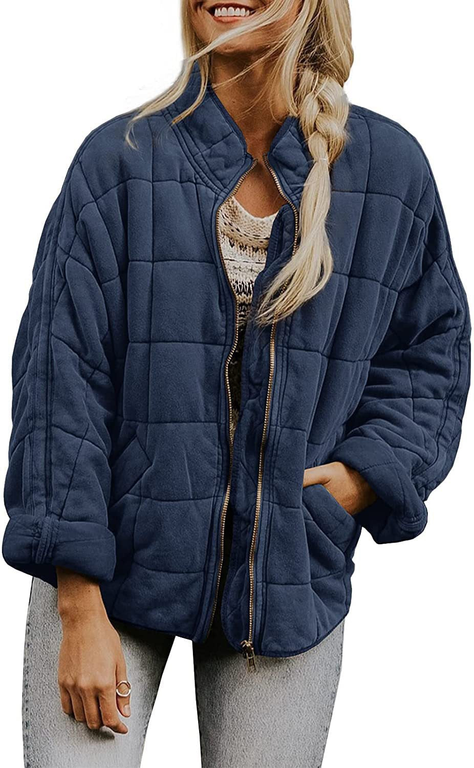 Veste matelassée zippée pour femme avec col montant