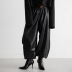 Women's Faux Leather Balloon Leg Trousers