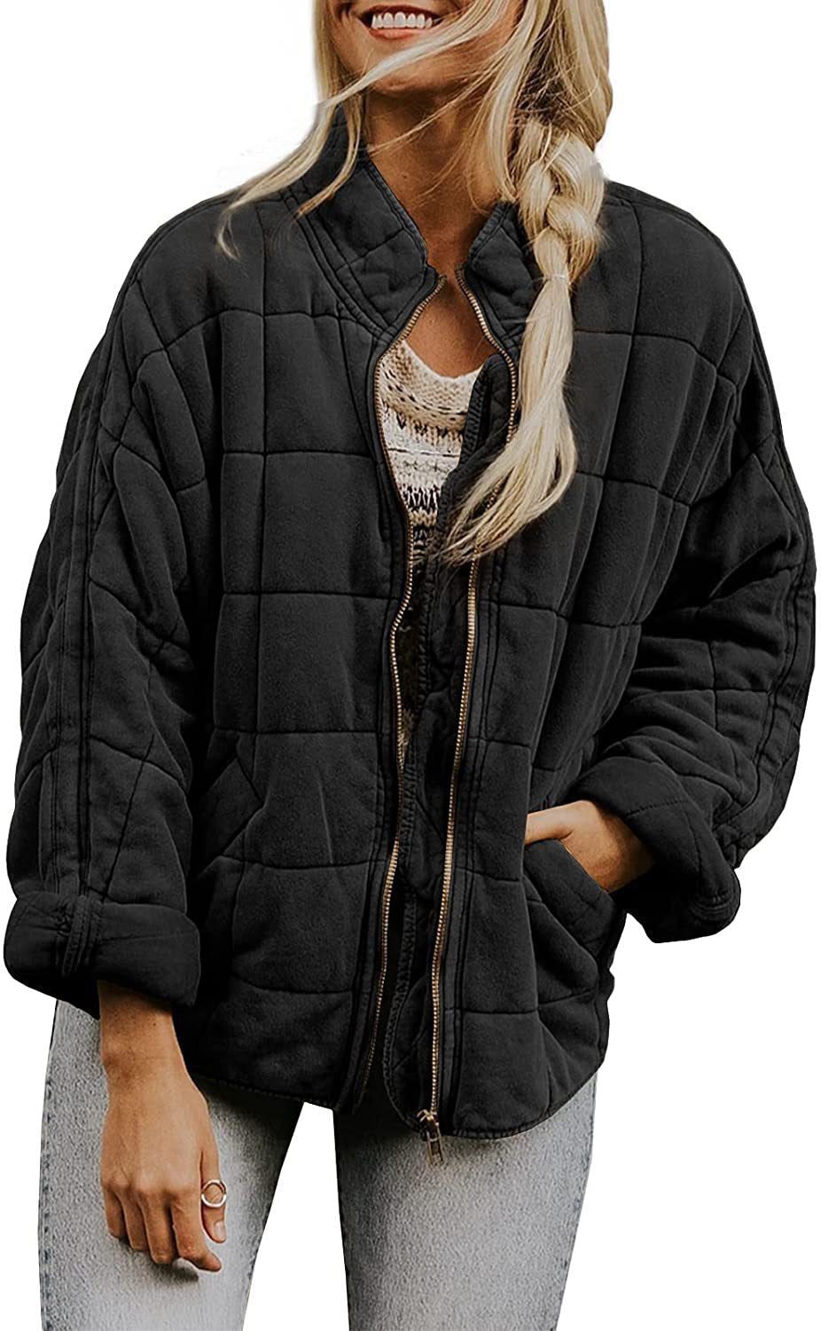 Veste matelassée zippée pour femme avec col montant
