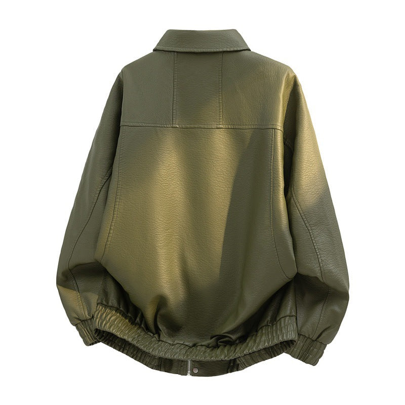 Blouson décontracté pour femme en similicuir