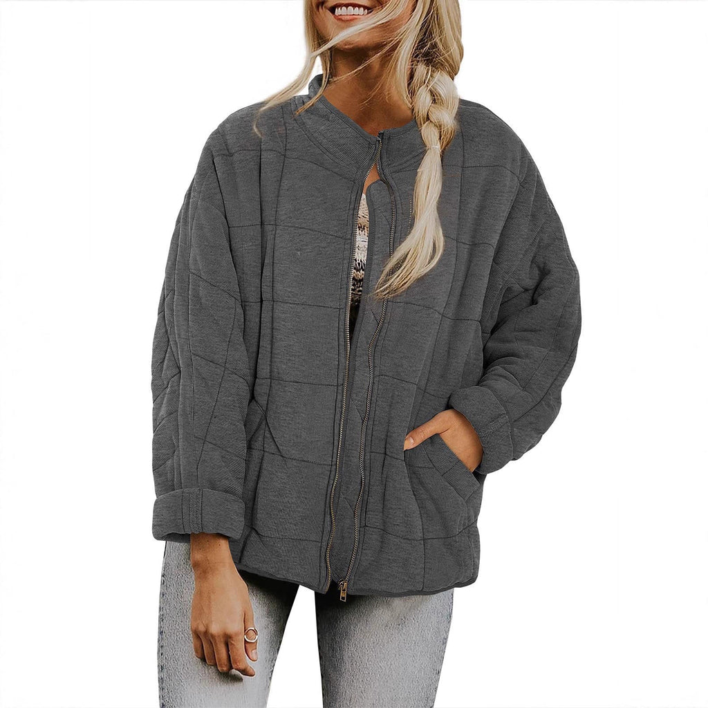 Veste matelassée zippée pour femme avec col montant