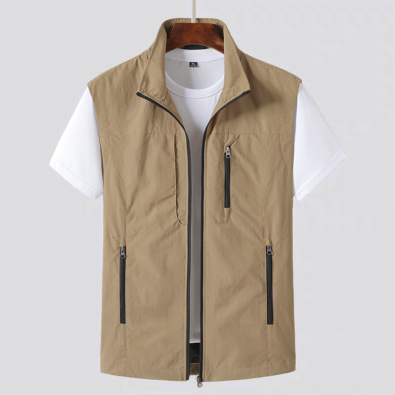 Men's Polyester Lightweight Gilet for Summer Outdoor Casual Wear