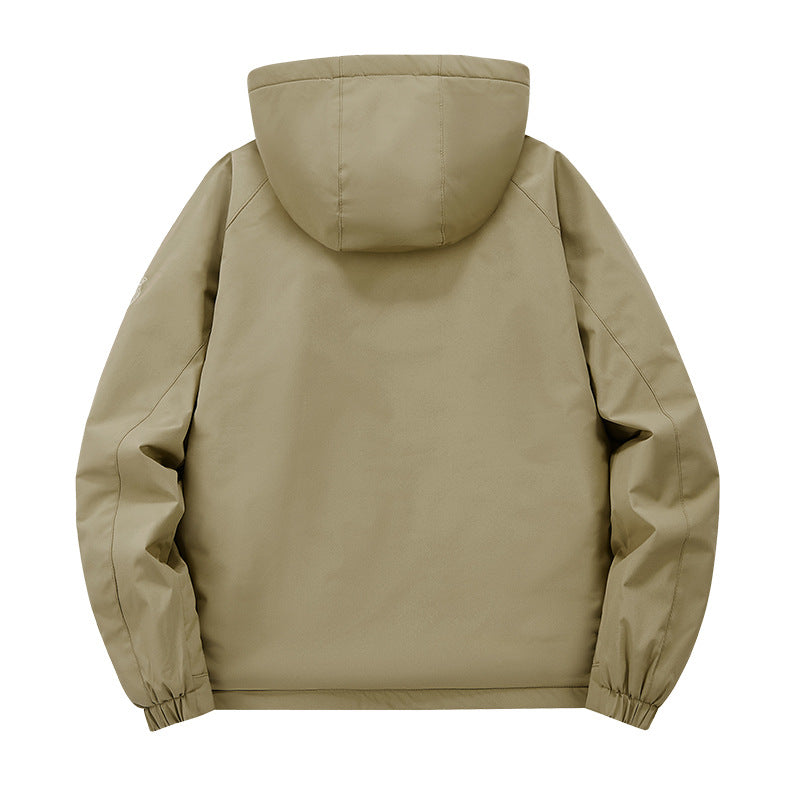 Men’s Hooded Outdoor Jacket with Zip Pockets