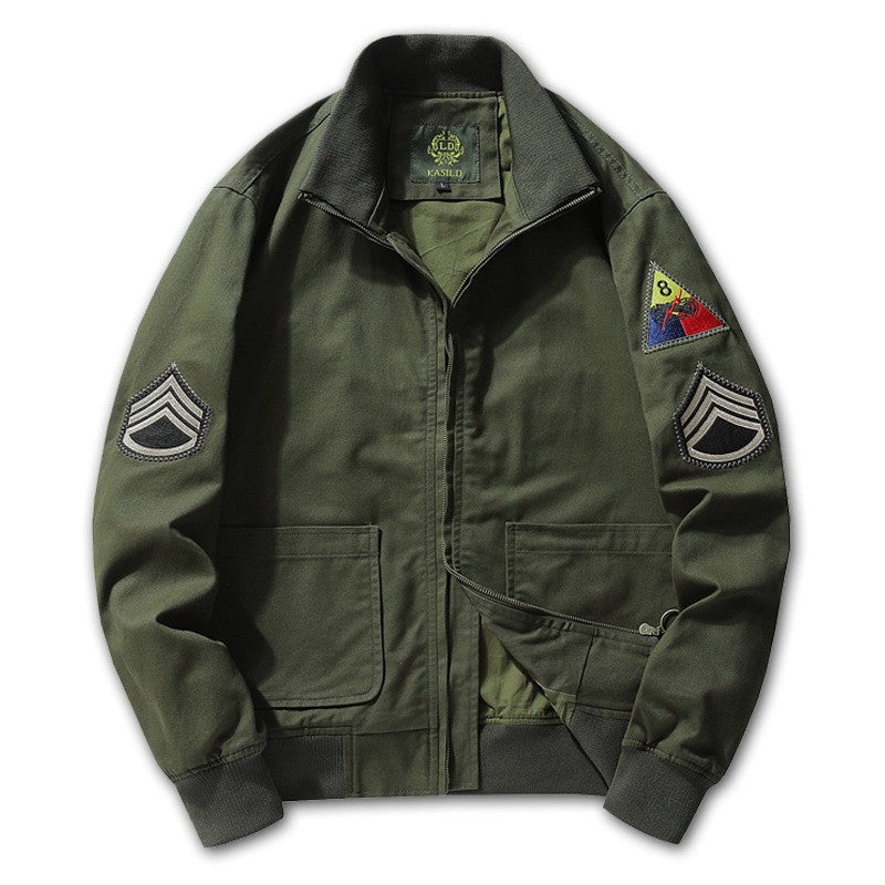 Men’s Utility Bomber Jacket with Patch Detail