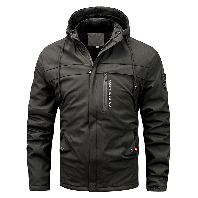 Men’s Fleece-Lined Hooded Winter Jacket