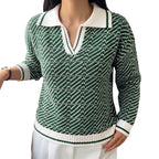 Women’s Collared Patterned Knit Jumper