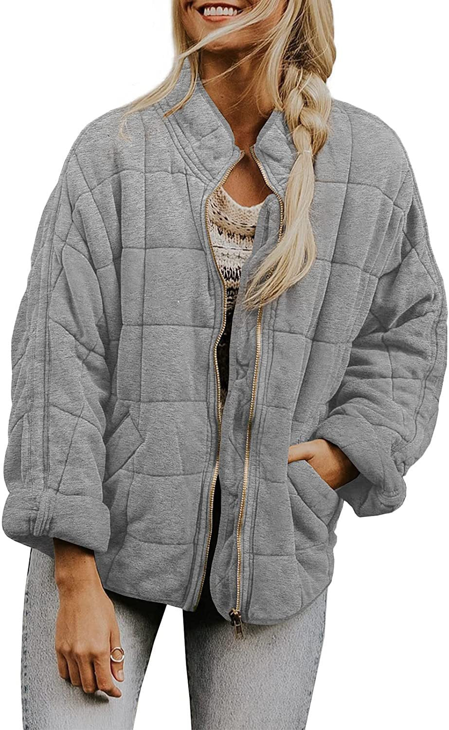 Veste matelassée zippée pour femme avec col montant