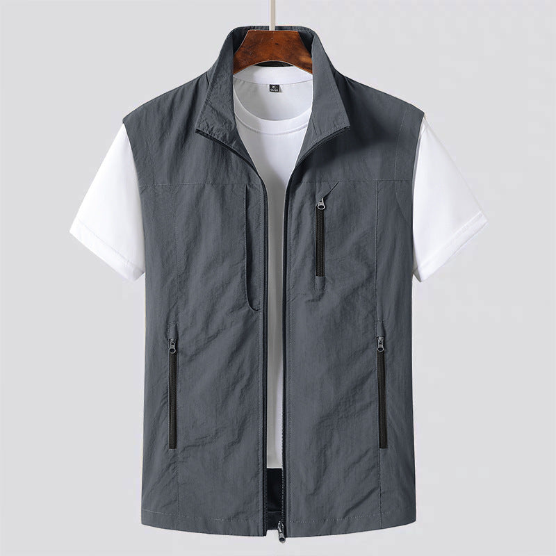 Men's Polyester Lightweight Gilet for Summer Outdoor Casual Wear