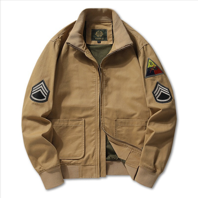 Men’s Utility Bomber Jacket with Patch Detail