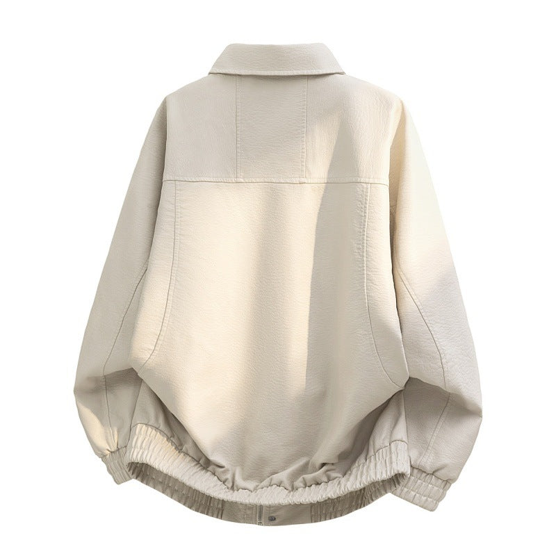 Blouson décontracté pour femme en similicuir