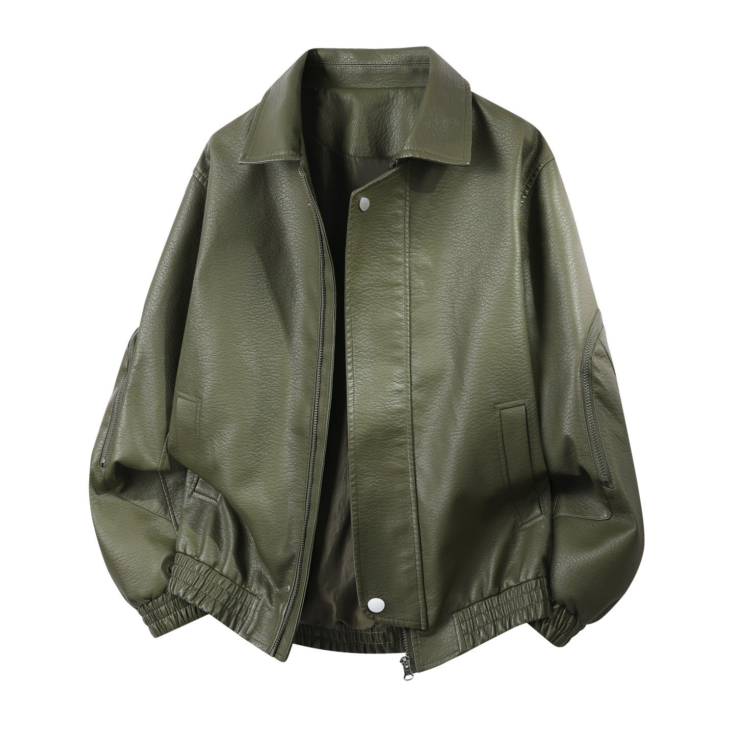 Blouson aviateur pour homme en similicuir avec col classique