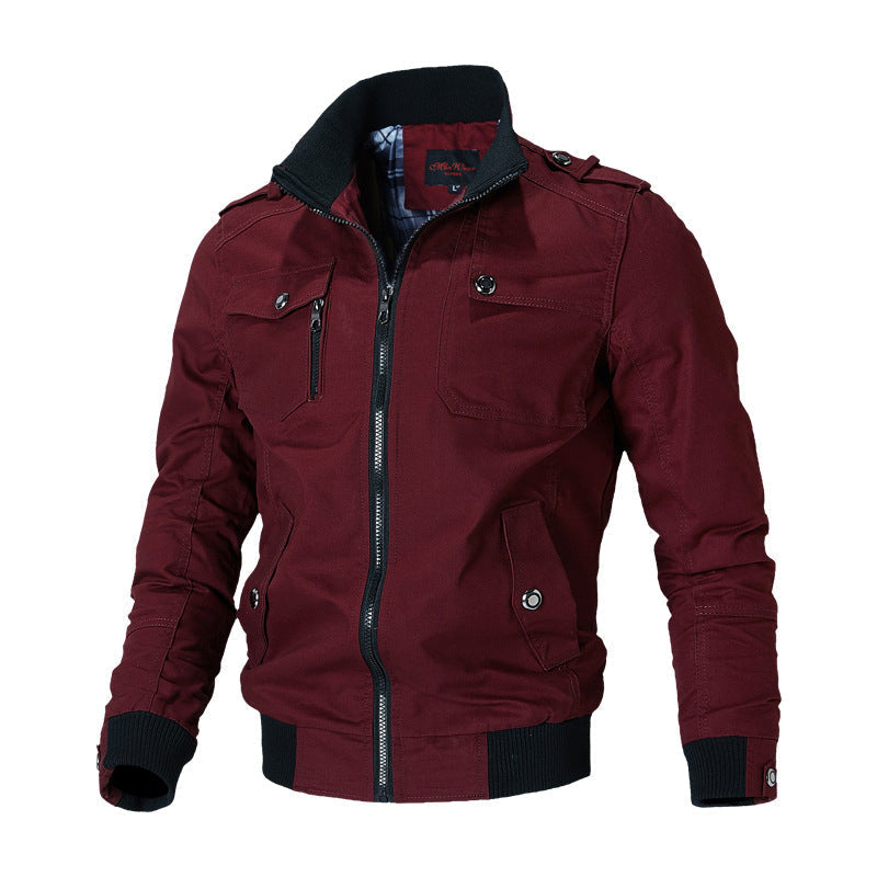 Blouson bomber décontracté pour homme avec design à poches multiples