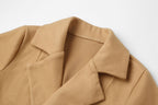 Women's Long Wool-Blend Coat with Tie Belt