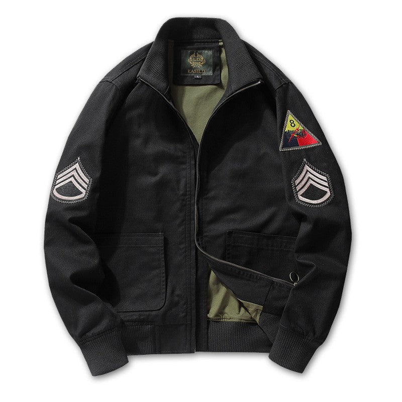 Men’s Utility Bomber Jacket with Patch Detail