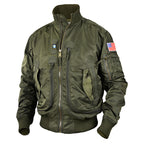 Men’s Multi-Pocket Bomber Jacket with Stand Collar