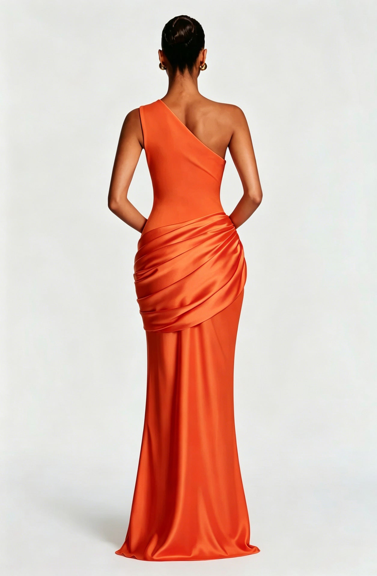 Women's One-Shoulder Jersey Maxi Evening Dress for Autumn