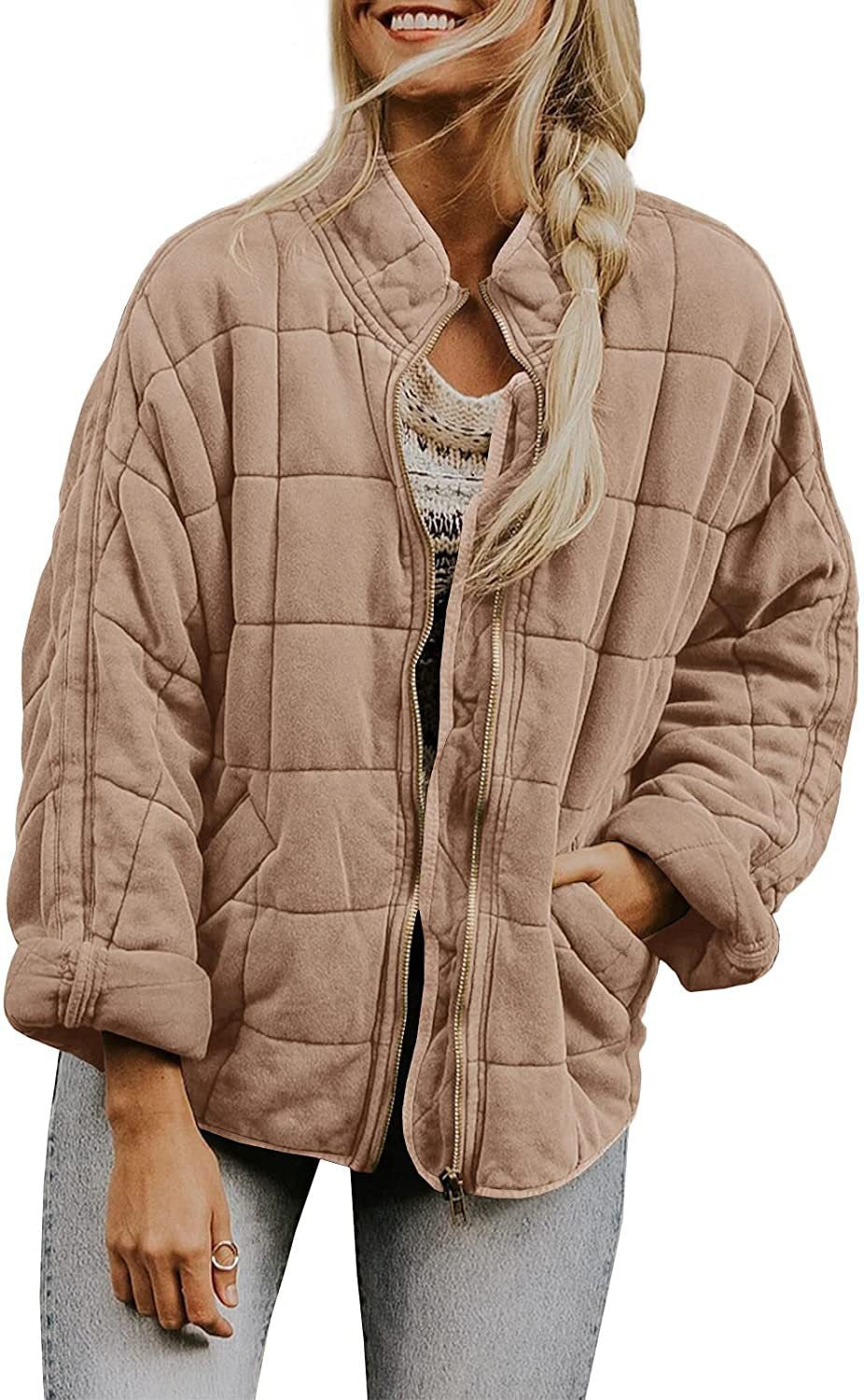 Veste matelassée zippée pour femme avec col montant