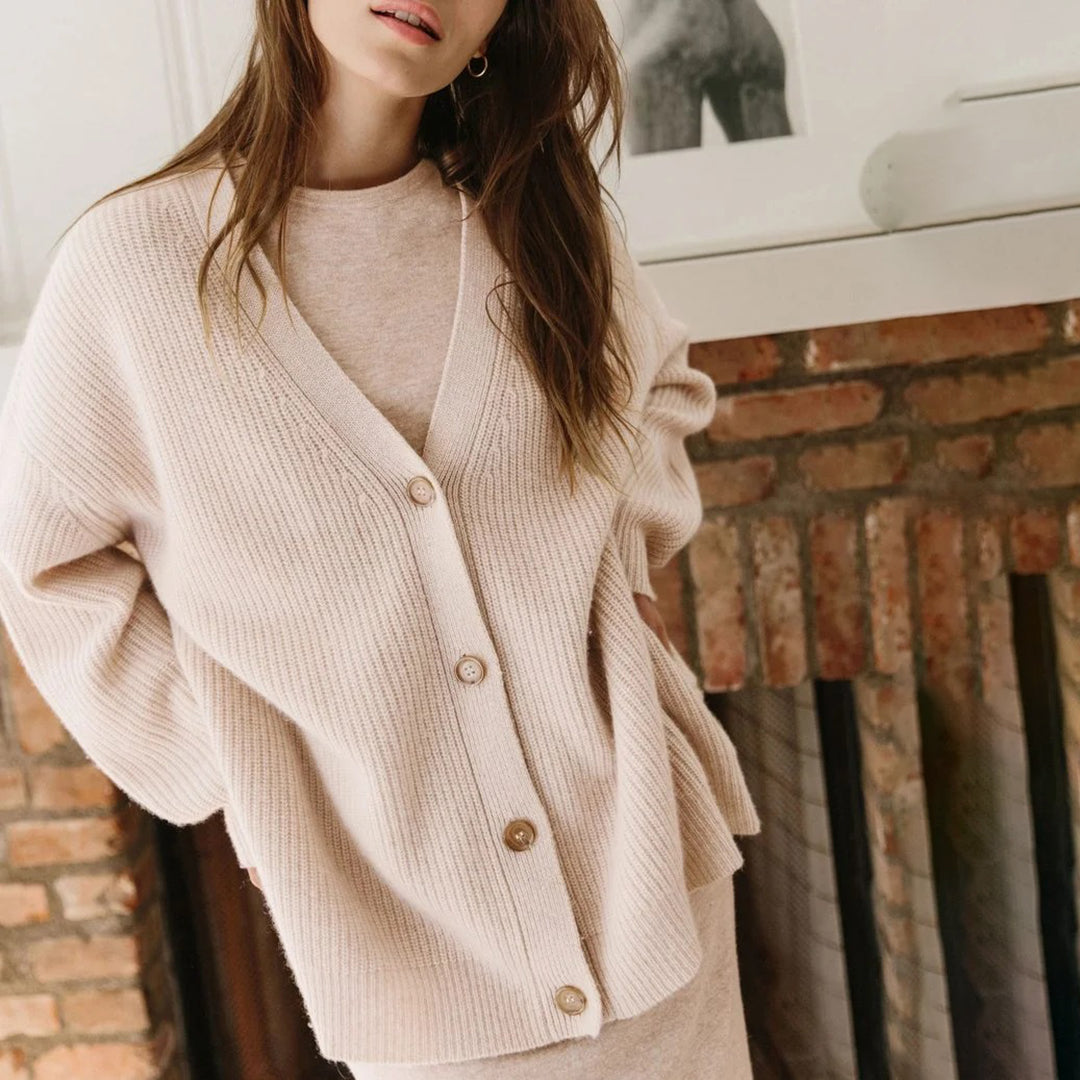 Cardigan boutonné en maille souple pour femme