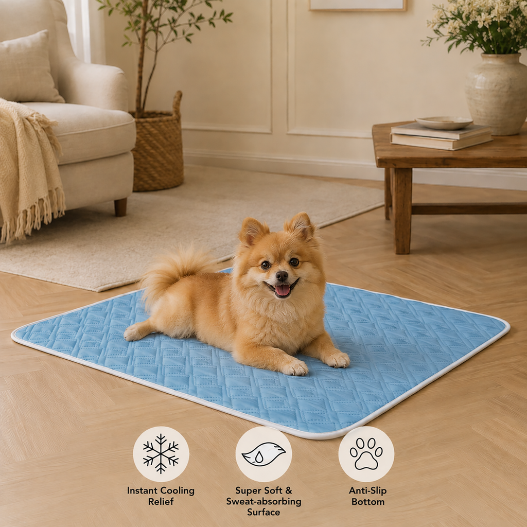 Pet Cooling Mat with Polyester Fabric for Summer Dogs & Cats