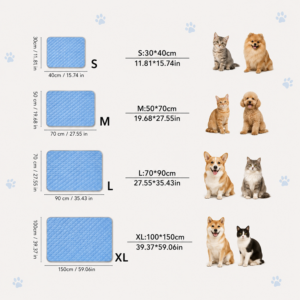 Pet Cooling Mat with Polyester Fabric for Summer Dogs & Cats