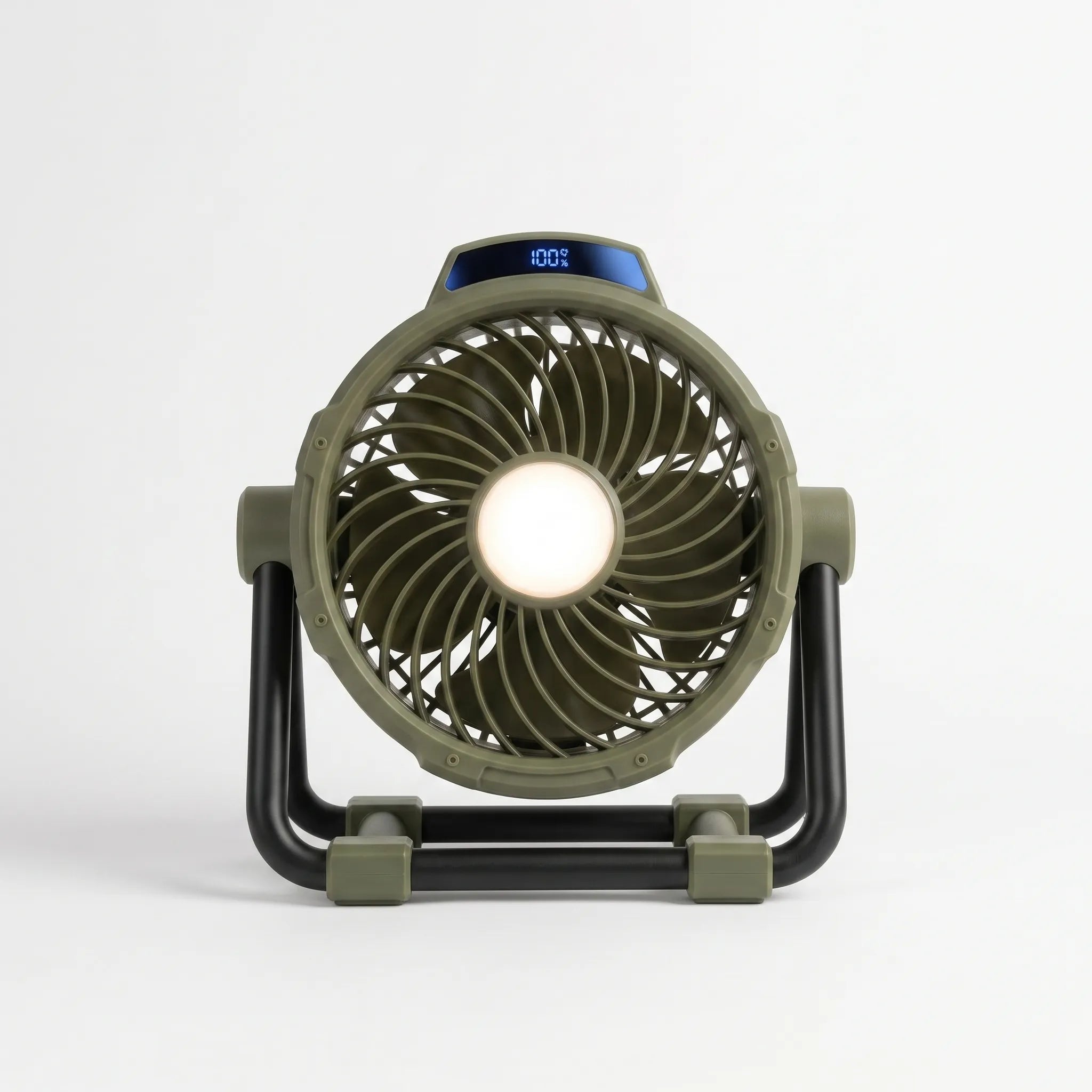 Portable Camping Fan with ABS Housing & LED Light for Summer Outdoor Use