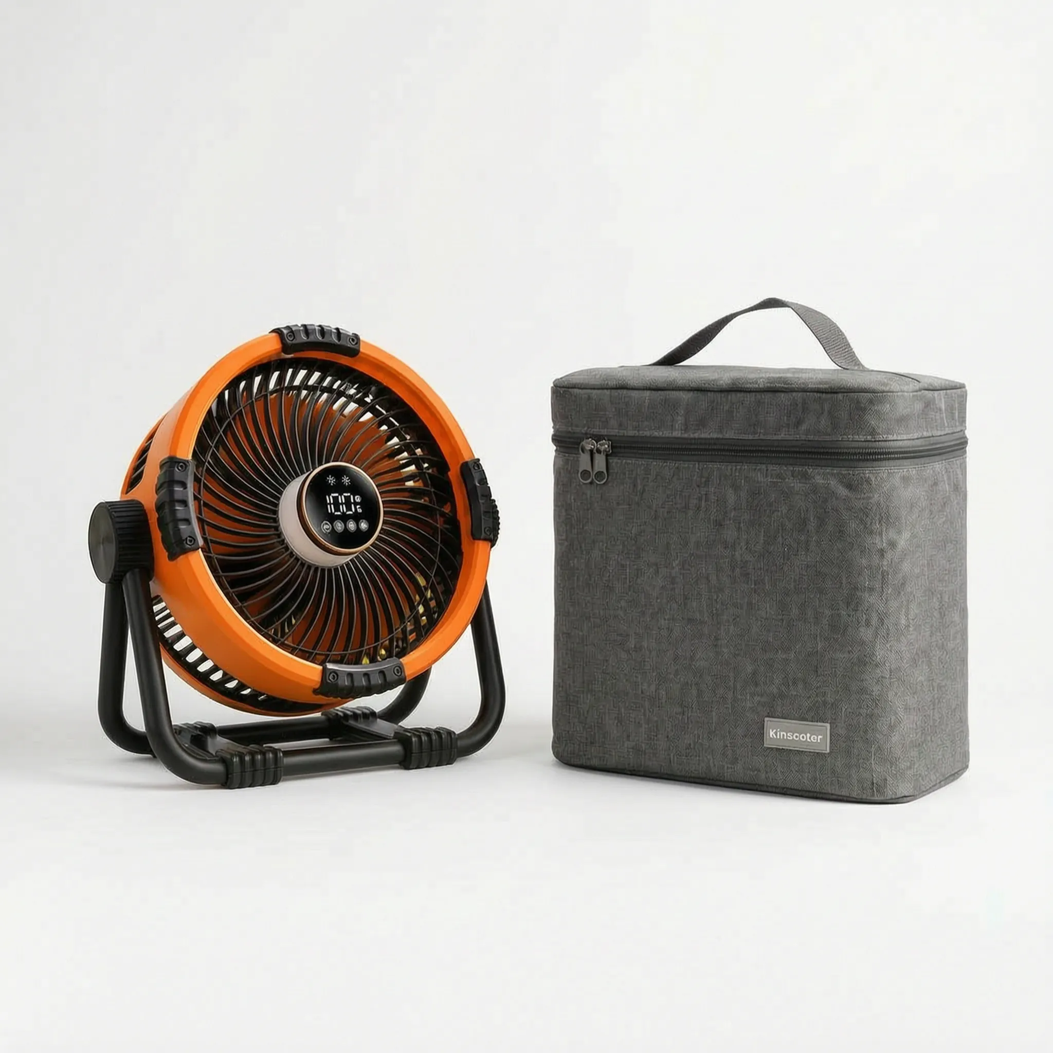 Portable Camping Fan with ABS Housing & LED Light for Summer Outdoor Use