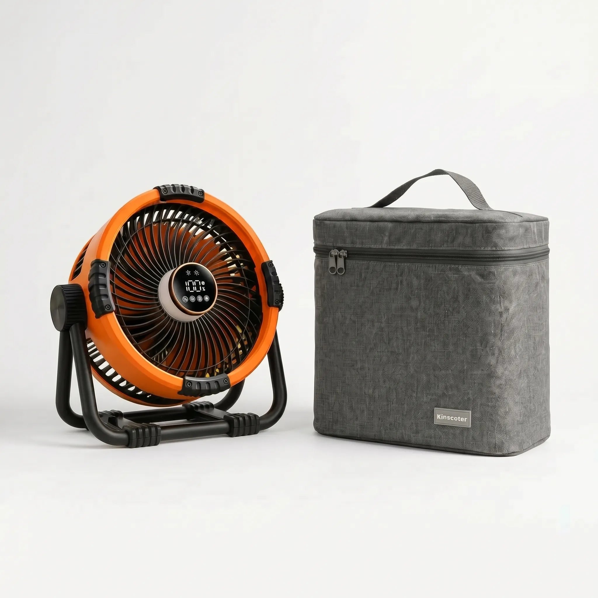 Portable Camping Fan with ABS Housing & LED Light for Summer Outdoor Use