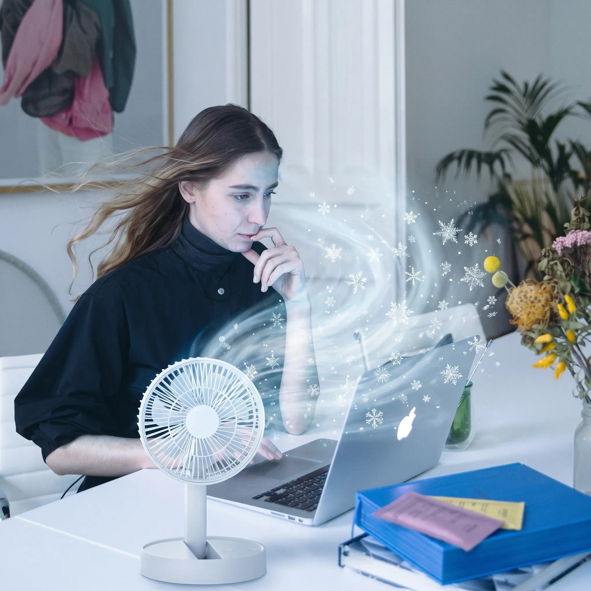 Portable Foldable USB Desk Fan with Adjustable Stand for Summer Cooling