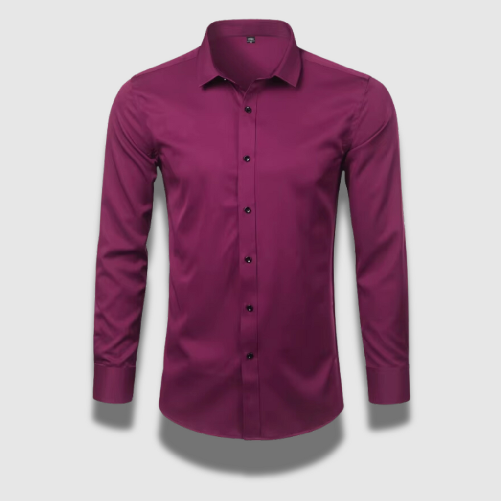 Men's Slim Fit Long Sleeve Button-Up Dress Shirt