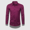 Men's Slim Fit Long Sleeve Button-Up Dress Shirt