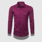Men's Slim Fit Long Sleeve Button-Up Dress Shirt