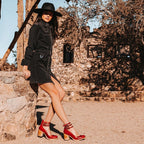 Ankle Strap Block Heel Shoes with Buckle Detail