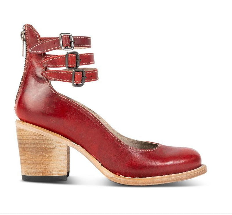 Women's Leather Block Heel Shoes for Autumn
