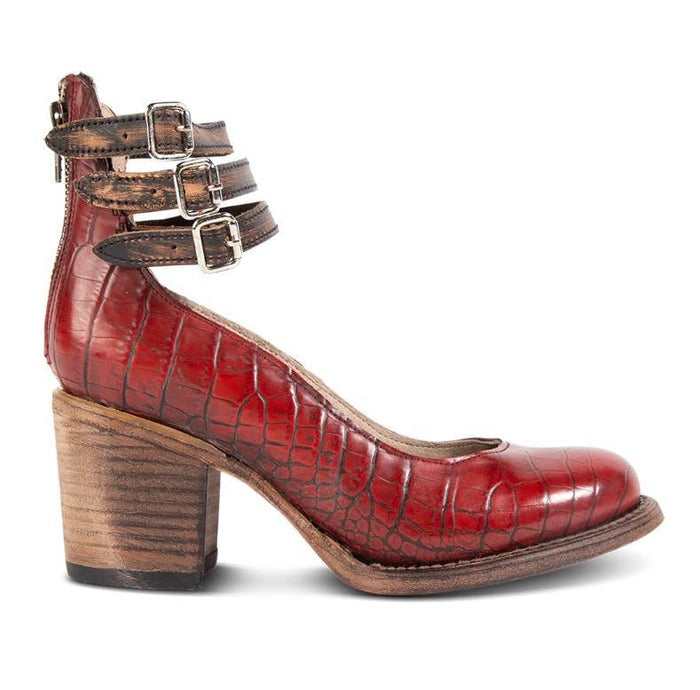 Women's Leather Block Heel Shoes for Autumn