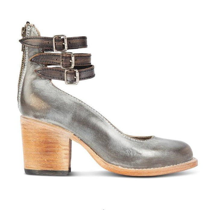 Women's Leather Block Heel Shoes for Autumn